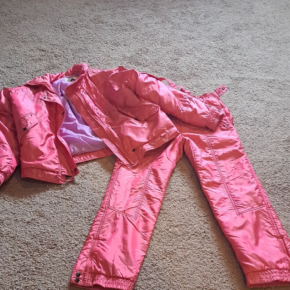 Cold Storage vintage womens sz med Pink Ski Jacket and Pants Set